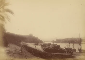 View of the Nile with Boats and Ruins